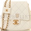 CHANEL LAMBSKIN QUILTED SIDE-PACKS WHITE GOLD HARDWARE (18*18*6cm)