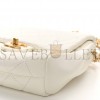 CHANEL LAMBSKIN QUILTED SIDE-PACKS WHITE GOLD HARDWARE (18*18*6cm)