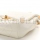 CHANEL LAMBSKIN QUILTED SIDE-PACKS WHITE GOLD HARDWARE (18*18*6cm)