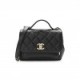 CHANEL CAVIAR QUILTED SMALL BUSINESS AFFINITY FLAP BLACK ROSE GOLD HARDWARE (19*15*7cm)