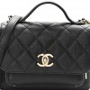 CHANEL CAVIAR QUILTED SMALL BUSINESS AFFINITY FLAP BLACK ROSE GOLD HARDWARE (19*15*7cm)