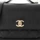 CHANEL CAVIAR QUILTED MEDIUM BUSINESS AFFINITY FLAP BLACK ROSE GOLD HARDWARE (22*17*7cm)