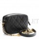 CHANEL SHINY CAVIAR QUILTED CHAIN MELODY CAMERA BAG BLACK GOLD HARDWARE (17*11*5cm)