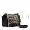 CHANEL LAMBSKIN COTTON WOVEN MEDIUM BOY FLAP BLACK ROSE GOLD HARDWARE (25*15*7cm)