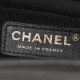 CHANEL LAMBSKIN COTTON WOVEN MEDIUM BOY FLAP BLACK ROSE GOLD HARDWARE (25*15*7cm)