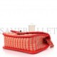 CHANEL RAFFIA JUTE STRIPED SMALL URBAN JUNGLE SINGLE FLAP RED ROSE GOLD HARDWARE (21*13*7cm)