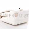 CHANEL LAMBSKIN RESIN CRYSTAL SQUARE QUILTED MINI SQUARE FLAP WHITE ROSE GOLD HARDWARE (17*13*8cm)