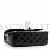 CHANEL PATENT CALFSKIN QUILTED MINI RECTANGULAR FLAP SO BLACK BLACK HARDWARE (20*12*6cm)