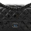 CHANEL PATENT CALFSKIN QUILTED MINI RECTANGULAR FLAP SO BLACK BLACK HARDWARE (20*12*6cm)