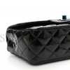 CHANEL PATENT CALFSKIN QUILTED MINI RECTANGULAR FLAP SO BLACK BLACK HARDWARE (20*12*6cm)