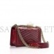 CHANEL CRUMPLED CALFSKIN CHEVRON CHAIN MEDIUM BOY FLAP RED ROSE GOLD HARDWARE (25*15*8cm)