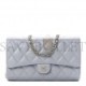 CHANEL CAVIAR QUILTED PHONE HOLDER WALLET ON REMOVABLE CHAIN GREY ROSE GOLD HARDWARE (20*12*4cm)