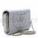 CHANEL CAVIAR QUILTED PHONE HOLDER WALLET ON REMOVABLE CHAIN GREY ROSE GOLD HARDWARE (20*12*4cm)