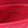 CHANEL LAMBSKIN QUILTED MINI TOP HANDLE RECTANGULAR FLAP DARK PINK ROSE GOLD HARDWARE (19*13*7cm)