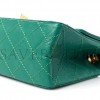 CHANEL CALFSKIN QUILTED 2.55 REISSUE MINI FLAP GREEN GOLD HARDWARE (19*13*7cm)