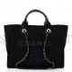 CHANEL MIXED FIBERS SMALL DEAUVILLE TOTE BLACK (34*29*15cm)