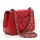 CHANEL LAMBSKIN QUILTED MINI SQUARE FLAP RED ROSE GOLD HARDWARE (16*12*8cm)