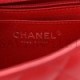 CHANEL LAMBSKIN QUILTED MINI SQUARE FLAP RED ROSE GOLD HARDWARE (16*12*8cm)