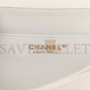 CHANEL PATENT SEQUIN MEDIUM BOY CHANEL FLAP WHITE PINK LIGHT BLUE ROSE GOLD HARDWARE (25*15*6cm)