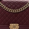 CHANEL CALFSKIN QUILTED NEW MEDIUM BOY FLAP BURGUNDY GOLD HARDWARE (28*16*7cm)