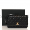 CHANEL CAVIAR QUILTED TWIST YOUR BUTTONS WALLET ON CHAIN WOC BLACK GOLD HARDWARE (19*12*3cm)