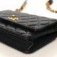 CHANEL CAVIAR QUILTED TWIST YOUR BUTTONS WALLET ON CHAIN WOC BLACK GOLD HARDWARE (19*12*3cm)