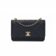 CHANEL LAMBSKIN QUILTED TRENDY CC WALLET ON CHAIN WOC NAVY ROSE GOLD HARDWARE (19*12*3cm)