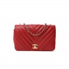 CHANEL CALFSKIN CHEVRON QUILTED MINI STATEMENT FLAP RED ROSE GOLD HARDWARE (20*13*6cm)