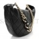 CHANEL LAMBSKIN PLEXI QUILTED MAXI HOBO BLACK ROSE GOLD HARDWARE (34*27*7cm)