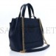 CHANEL GRAINED CALFSKIN STITCHED SMALL LADY COCO TOP HANDLE TOTE NAVY BLUE HARDWARE (24*20*11cm)