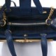 CHANEL GRAINED CALFSKIN STITCHED SMALL LADY COCO TOP HANDLE TOTE NAVY BLUE HARDWARE (24*20*11cm)