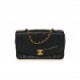 CHANEL LAMBSKIN QUILTED SMALL SINGLE FLAP BLACK GOLD HARDWARE (23*15*5cm)