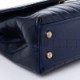 CHANEL CALFSKIN CHEVRON QUILTED SMALL COCO HANDLE FLAP NAVY GOLD HARDWARE (28*17*11cm)