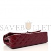 CHANEL PATENT CALFSKIN QUILTED MEDIUM DOUBLE FLAP DARK RED ROSE GOLD HARDWARE (25*15*6cm)