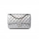 CHANEL METALLIC CALFSKIN QUILTED 2.55 REISSUE 226 FLAP SILVER SILVER HARDWARE (27*18*8cm)