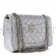 CHANEL METALLIC CALFSKIN QUILTED 2.55 REISSUE 226 FLAP SILVER SILVER HARDWARE (27*18*8cm)