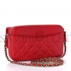 CHANEL CAVIAR QUILTED FLAP PHONE HOLDER WITH CHAIN RED ROSE GOLD HARDWARE (17*11*4cm)