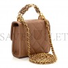 CHANEL CAVIAR QUILTED MINI FLAP BEIGE GOLD HARDWARE (11*10*3cm)