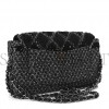 CHANEL SEQUIN TWEED ICONS LARGE ACCORDION 3 FLAP BLACK SILVER HARDWARE (30*18*3cm)