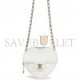 CHANEL CC IN LOVE HEART CLUTCH WITH CHAIN WHITE LAMBSKIN LIGHT GOLD HARDWARE (13*13*5cm)