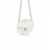 CHANEL CC IN LOVE HEART CLUTCH WITH CHAIN WHITE LAMBSKIN LIGHT GOLD HARDWARE (13*13*5cm)