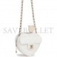 CHANEL CC IN LOVE HEART CLUTCH WITH CHAIN WHITE LAMBSKIN LIGHT GOLD HARDWARE (13*13*5cm)