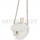 CHANEL CC IN LOVE HEART CLUTCH WITH CHAIN WHITE LAMBSKIN LIGHT GOLD HARDWARE (13*13*5cm)