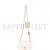 CHANEL PEARL CRUSH MINI RECTANGULAR FLAP BAG WHITE LAMBSKIN ANTIQUE GOLD HARDWARE (20*13*6cm)