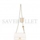 CHANEL PEARL CRUSH MINI RECTANGULAR FLAP BAG WHITE LAMBSKIN ANTIQUE GOLD HARDWARE (20*13*6cm)