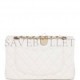 CHANEL SMALL CLASSIC DOUBLE FLAP WHITE CAVIAR LIGHT GOLD HARDWARE (23*13*6cm)