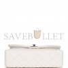 CHANEL SMALL CLASSIC DOUBLE FLAP WHITE CAVIAR LIGHT GOLD HARDWARE (23*13*6cm)