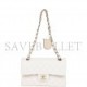 CHANEL SMALL CLASSIC DOUBLE FLAP WHITE CAVIAR LIGHT GOLD HARDWARE (23*13*6cm)