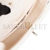 CHANEL SMALL CLASSIC DOUBLE FLAP WHITE CAVIAR LIGHT GOLD HARDWARE (23*13*6cm)