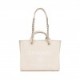 CHANEL LARGE DEAUVILLE SHOPPING BAG WHITE BOUCLE LIGHT GOLD HARDWARE (41*28*15cm)